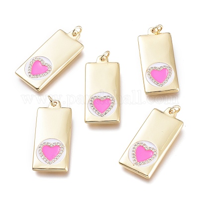 Латунные микропаве прозрачные подвески с фианитом ZIRC-I048-19G-1