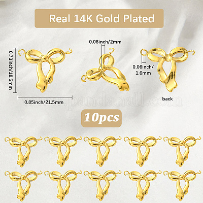 10 шт. подвески-бантики из нержавеющей стали 304 STAS-SC0010-53-1