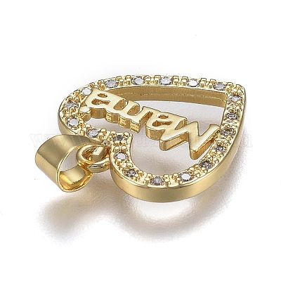 Латунные микропаве прозрачные подвески с фианитом ZIRC-A011-09G-1