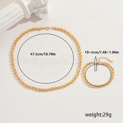 Комплекты браслетов и ожерелий из латунных круглых бусин в ближневосточном стиле для женщин ZM2774-1