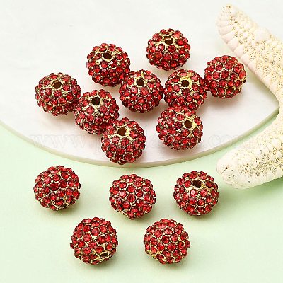 Бусины из сплава и страза RB-A034-10mm-A21G-1