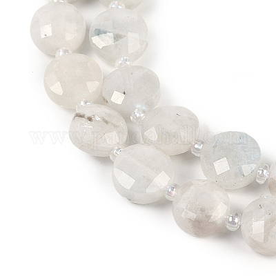 Бусины из натурального радужного лунного камня G-B094-A06-01-1