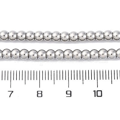 Ожерелья из цельных круглых бусин из нержавеющей стали 304 толщиной 4 мм NJEW-Q013-10P-1