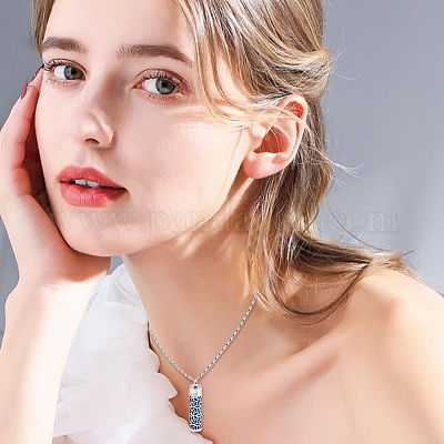 2 шт. 2 стиля антикоррозийных мини-ожерелья в виде полых колонн из нержавеющей стали в виде флаконов духов NJEW-DR0001-02B-1