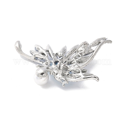 Броши-бабочки из сплава со стразами для одежды рюкзака JEWB-M067-01S-1