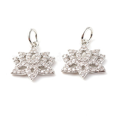 Латунные микропаве прозрачные подвески с фианитом ZIRC-P094-25P-RS-1