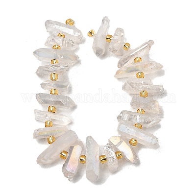 Гальванические природный кристалл кварца бусы пряди G-F800-F11-1