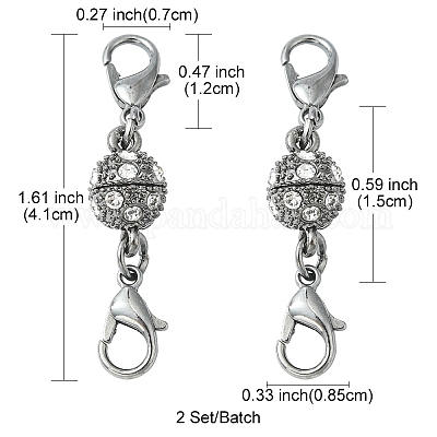 Сплава кристалла горный хрусталь магнитные застежки ALRI-YW0001-11B-1