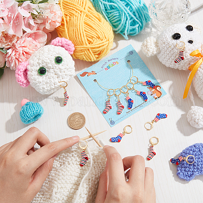 Носки из сплава эмали маркеры петель с замком HJEW-PH01673-1