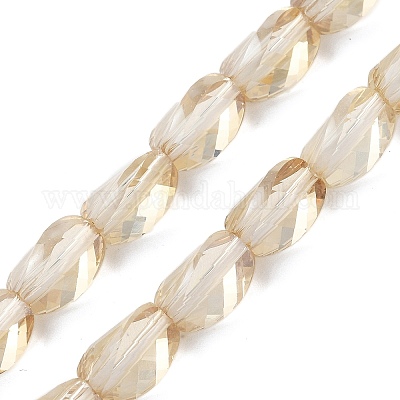 Стеклянные бусины с гальваническим покрытием  EGLA-L045-C-PL01-1