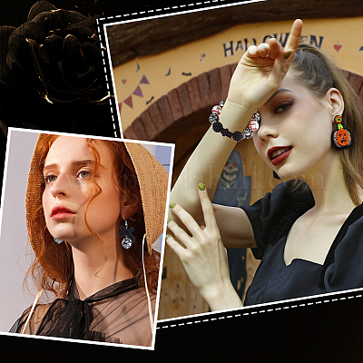 50 шт. круглые силиконовые бусины с принтом на тему Хэллоуина SIL-SC0001-90-1