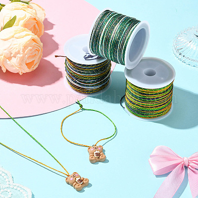 3 рулон 3-цветного сегментно окрашенного круглого нейлонового шнура с китайским узлом WCOR-SC0001-01-1