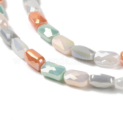 Стеклянные бусины с гальваническим покрытием  EGLA-P065-02A-04-1