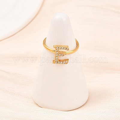 Открытые кольца-манжеты из нержавеющей стали 304 с микропаве из кубического циркония RJEW-D336-01G-07-1