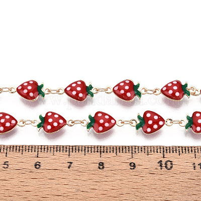 Латунные эмалевые цепочки с клубничным звеном CHC-N024-01KCG-1