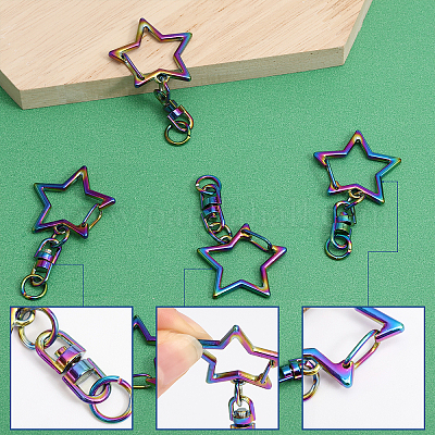 16 шт. Звездный сплав и железные поворотные брелки-застежки FIND-CA0007-20-1