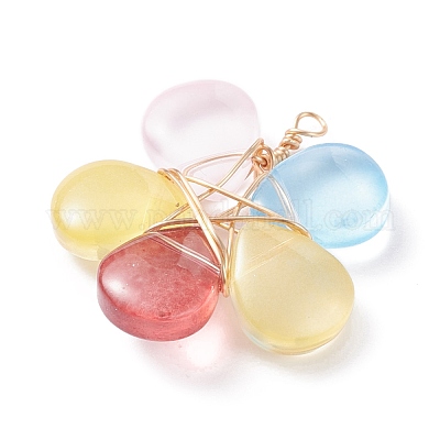 Стеклянные подвески из проволоки PALLOY-JF01318-02-1