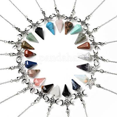 Маятники с шестиугольным наконечником из драгоценных камней G-J393-AP-1