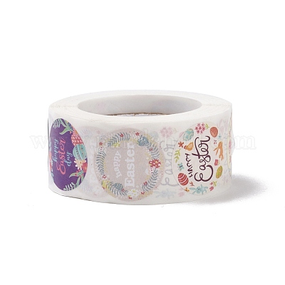 8 узор на пасхальную тематику самоклеющиеся рулоны бумажных наклеек DIY-C060-03A-1