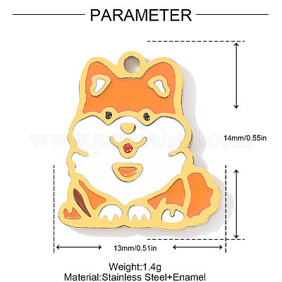 Подвески из эмалированной нержавеющей стали 304 STAS-OY001-99G-1