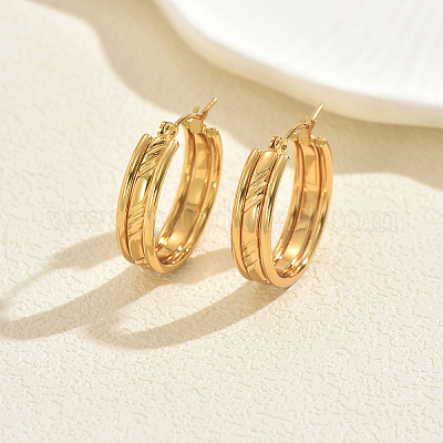 Минималистичные круглые серьги-кольца из нержавеющей стали 304 MS5537-1