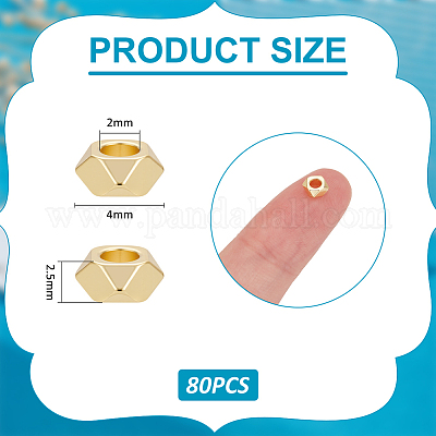 80шт многоугольные латунные бусины KK-UN0005-09-1