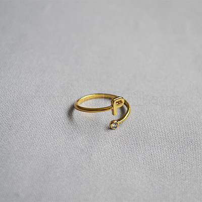 Латунные кольца-манжеты с микропаве и прозрачным цирконием для женщин WG54647-15-1