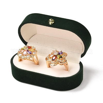 Прямоугольник бархат пара колец коробка CON-P013-A01-A-1