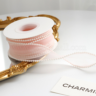 4 рулон сетчатой ленты с жемчужной окантовкой из АБС-пластика для изготовления бантов OCOR-CY0002-44C-1