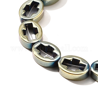 Гальванические нити из синтетических немагнитных гематитовых бусин G-L613-Z01-01L-1