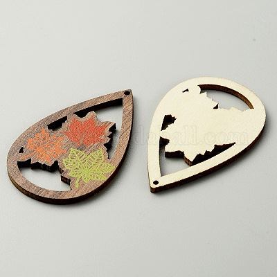 Большие подвески из дерева с принтом на тему хэллоуина X1-WOOD-TAC0015-09F-1