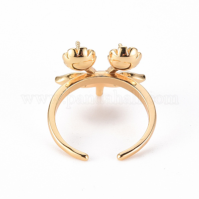 Латунь микропейв прозрачный кубический цирконий колышек поручни манжеты настройки кольца для пальца KK-T062-113G-NF-1