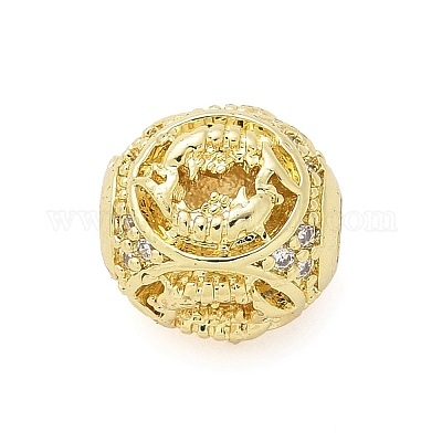 Латунные микро проложить кубического циркония бусы KK-Z095-04G-12-1