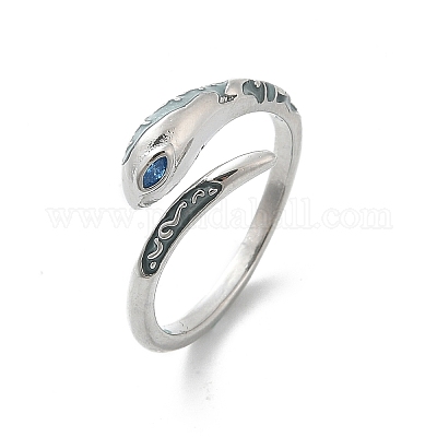 Латунные кольца-манжеты с кубическим цирконием для женщин RJEW-S401-01P-1