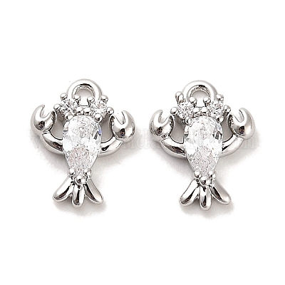 Латунные микропаве прозрачные кубические циркониевые подвески KK-C054-11P-1