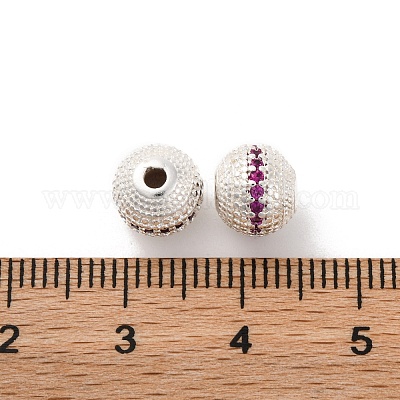 Латунные микро проложить кубического циркония бусы KK-C071-08S-03-1