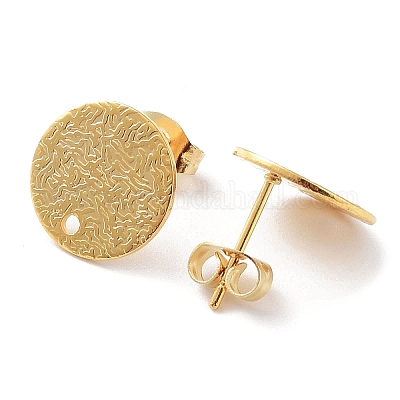 201 плоская круглая фурнитура для сережек-гвоздиков из нержавеющей стали STAS-K259-18D-G-1