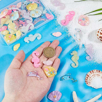 Кабошоны из прозрачной смолы RESI-DC0001-45-1