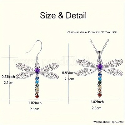 Ожерелья и серьги-подвески из сплава стрекозы со стразами FS-WGD83DF-01-1