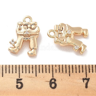 Подвески из латуни с покрытием из прозрачного кубического циркония KK-M102-21G-A-1