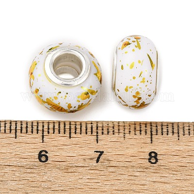 Европейские бусины-рондель из непрозрачной смолы RESI-Z046-01-1