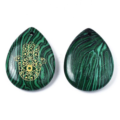 Синтетического малахита подвески G-T122-73G-1