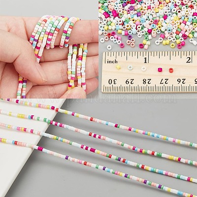 2 нить бусин лэмпворк ручной работы LAMP-NB0002-08D-1