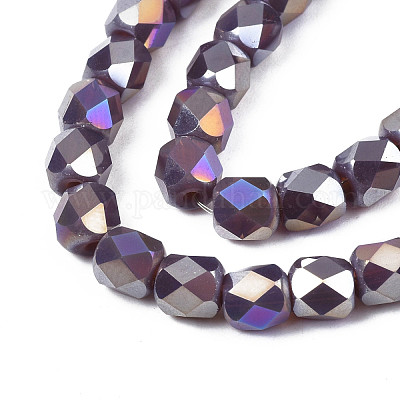 Стеклянные бусины с гальваническим покрытием  EGLA-N002-13-A02-1