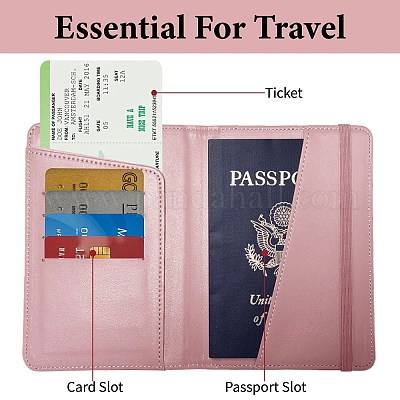 Прямоугольная кожаная обложка для путешествий на паспорт AJEW-WH20038-002-1