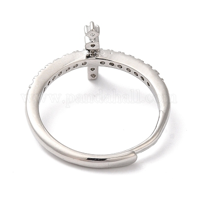 Стойка с покрытием из латуни с кубическим цирконием и арабскими буквами RJEW-S407-10P-08-1