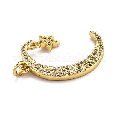 Латунные микропаве прозрачные подвески с фианитом ZIRC-J025-23G-1