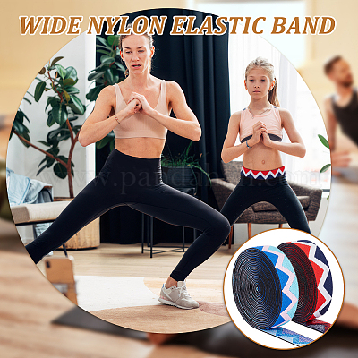 10 ярд двухцветной плоской нейлоновой резинки с волнистым узором EC-FG0001-04-1