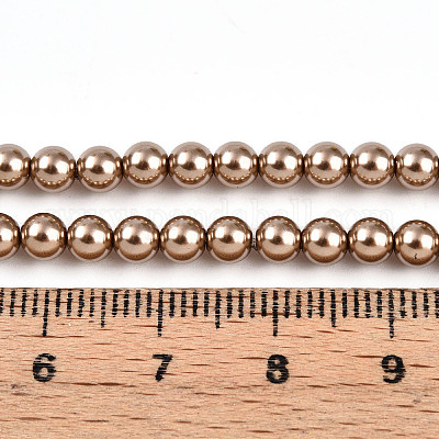 Выпечка из окрашенного перламутрового стекла жемчужные бусинки HY-N002-4mm-A06-1