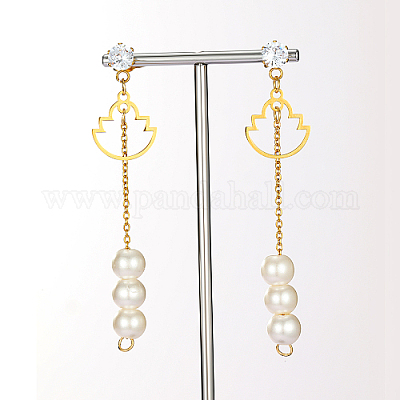 Серьги-гвоздики из нержавеющей стали 304 золотистого цвета CL0746-4-1